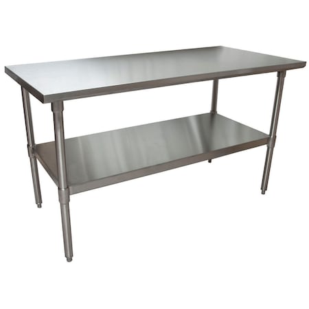 Bk Resources Work Table 16/304 Stainless Steel With Stainless Steel Shelf 60"Wx30"D CVT-6030